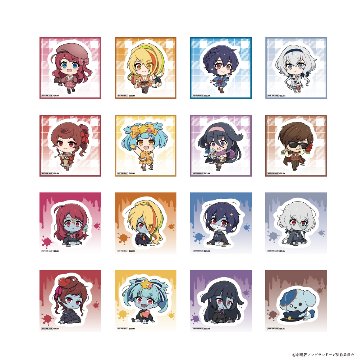 「オリジナルイラスト使用限定デフォルメステッカー」(全16種)